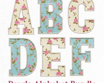 Pearls Alphabets Png Bundle, Easter Floral Christian Pearls Alphabets, Retro Rose Floral Religious Letters Boho Cottagecore Digital download