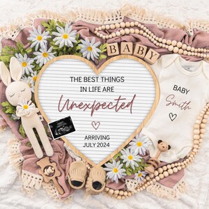 Digital Pregnancy Announcement / Pregnancy Reveal / Social Media / Gender Neutral / Facebook / Instagram / Boho / Personalized/ Baby girl