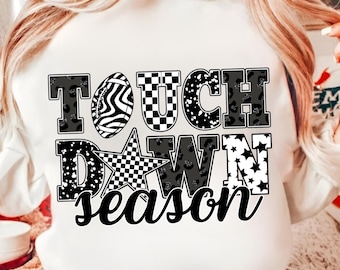 Touchdown Season PNG, Retro Checkered Game Day Png Coquette Bow Football png, Football mom, Retro Football shirt Png, Football bundle png