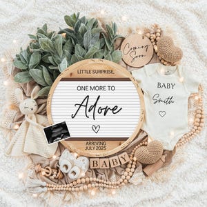 Digital Pregnancy Announcement / Pregnancy Reveal / Social Media / Gender Neutral / Facebook / Instagram / Boho / Personalized -bunny