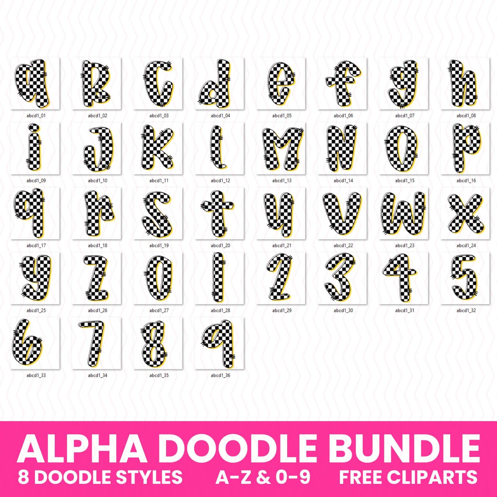 Vibrant Preppy Alphabet Letters Bundle | Doodle Alpha Font Letter and ...