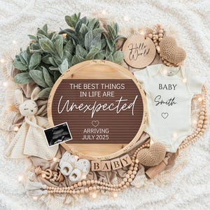 Digital Pregnancy Announcement / Pregnancy Reveal / Social Media / Gender Neutral / Facebook / Instagram / Boho / Personalized -bunny