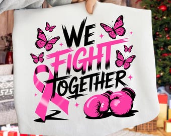 We Fight Together Png, Breast Cancer Png, Pumpkin Splatter Png, Breast Cancer Awareness Png, Pumpkin Faux Glitter Png, Pink ribbon Png