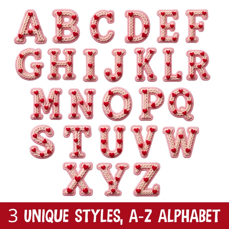 Pink Faux Yarn Fluffy Alphabet Letters Bundle, Faux Yarn Latch Hook ...