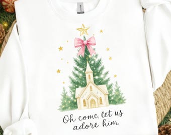 Oh come let us adore him Png, Christian Jesus God Christmas Sublimation, Christmas Jesus Png, Christmas Png Design, Christmas Bible Verse