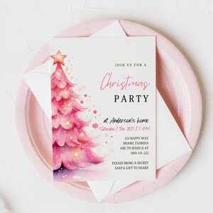 Editable Christmas Party Invitation, Christmas Party Invitation, Party Announcement, Printable Template, Christmas Invitation Download