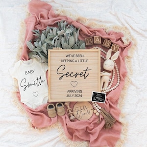 Girl Pregnancy Announcement Digital Baby Announcement Girl Gender Reveal Social Media Reveal Editable Template Its a Girl Little Sister