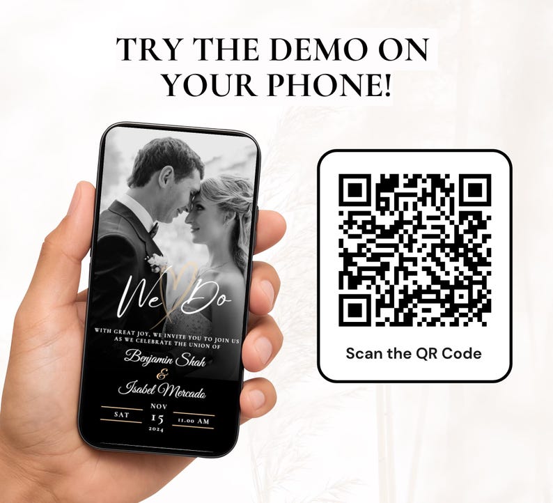 Wedding Invite Template | RSVP Music Track Responses Invitation Mariage Digital Wedding Invitation Countdown | Customizable Animated image 4
