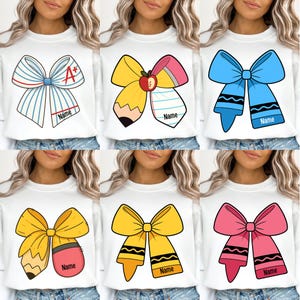 Teacher coquette bows png bundle, teacher appreciation png,school bow png, pencil bow png, crayon bow png, school coquette bows png