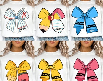 Teacher coquette bows png bundle, teacher appreciation png,school bow png, pencil bow png, crayon bow png, school coquette bows png