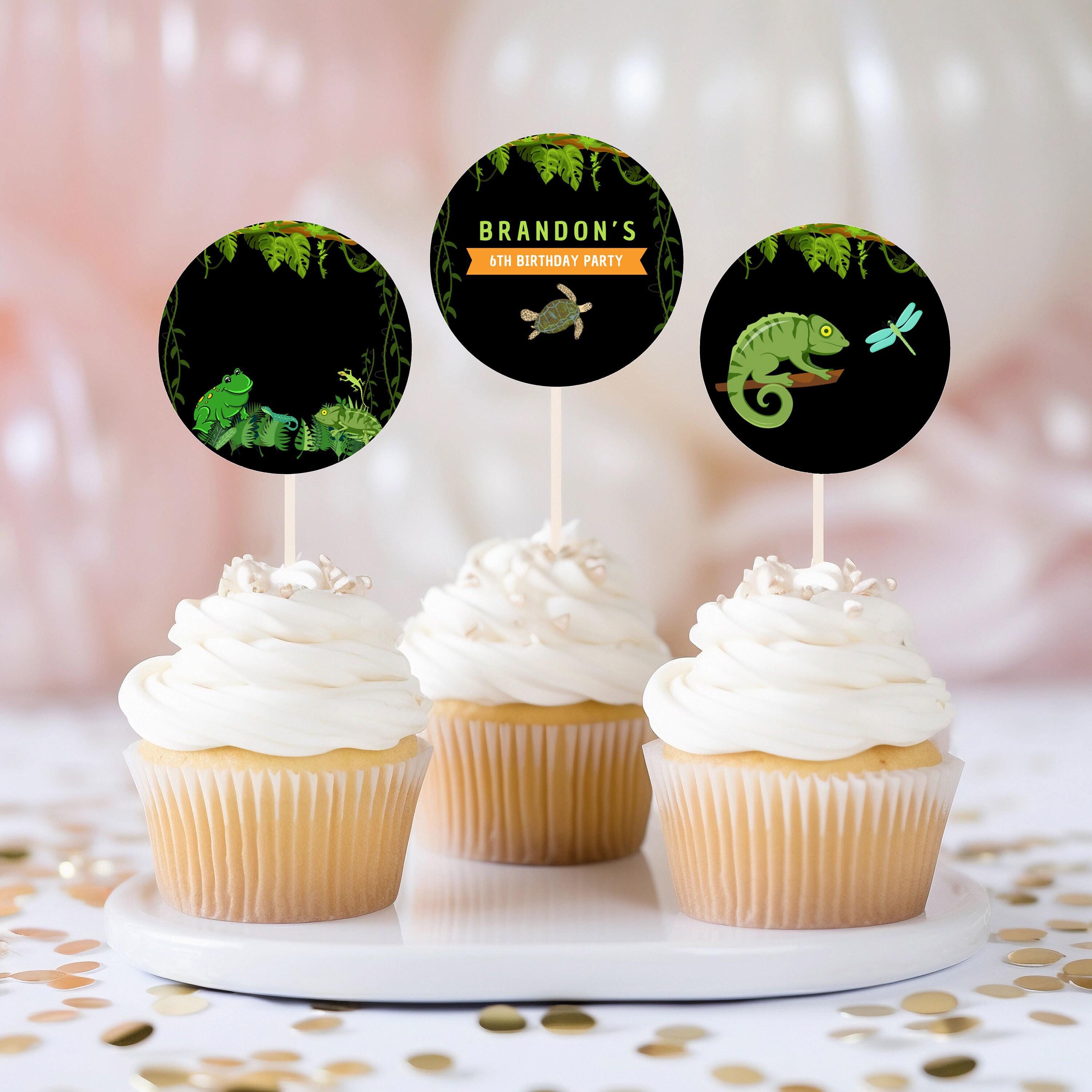 Lizard cupcake - Etsy México, image size:3000x3000