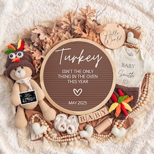 Thanksgiving Pregnancy Announcement Digital, Baby Announcement, Social Media Reveal