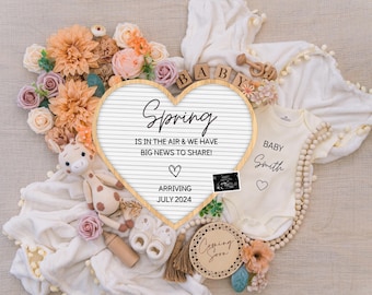 Spring Pregnancy Announcement \ Digital Baby Announcement \ Gender Neutral\ Social Media Reveal \ Keeping a Secret \ Gender netural