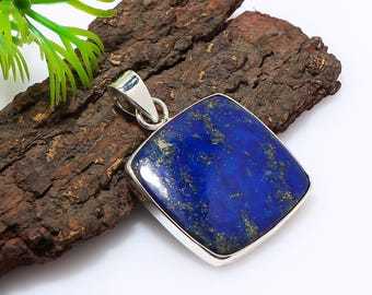 Handmade 925 Sterling Silver  Lapis Lazuli Pendant Necklace