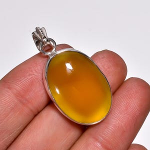 Yellow Onyx Gemstone Pendant Jewelry, 925 Sterling Silver Pendant, Onyx Jewelry For Women, Yellow Jewelry, Gift For Her
