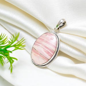 Pink Agate Pendant, 925 Sterling Silver, Rainbow Pink Agate, 925 Sterling Silver, Women Pendant, Natural Pink Agate, Gift for her.