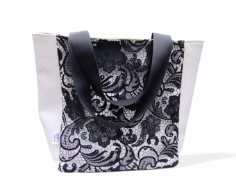 Elegant Handbag upcycled fashion with Magnetic Closure