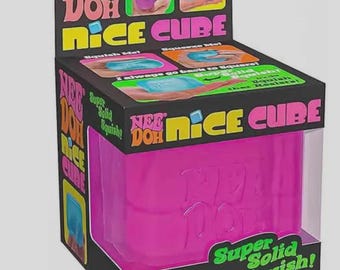 NeeDoh Nice Cube Squishy Fidget Toy, Sensory Stress Relief Desk Toy