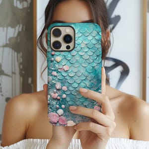 Mermaid Scales Phone Case | Ocean Fantasy Tough Cover | Case for iPhone 16 Pro Max, 15, 14, 13, 12, 11, X, 8, 7 and Samsung Galaxy