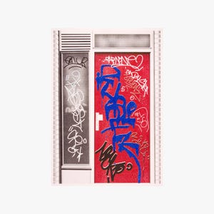 A3 Risograph print - Westerkade 34 - | riso print op Munken Pure Rough, 3 kleuren