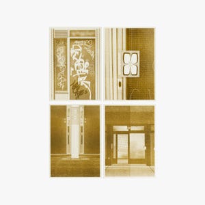 Risograph print, 4 Kaarten A6 - Gold Series