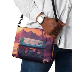 Crossbody Bag – Vaporwave Retro Aesthetic, 80s Cyberpunk Shoulder Bag, Trendy Streetwear Messenger Bag