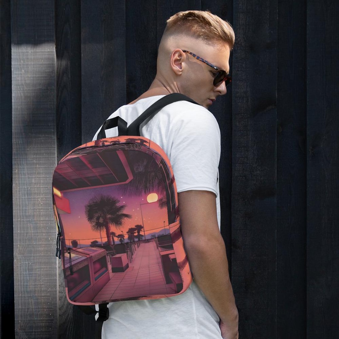 Retro 80s Aesthetic Backpack – Vaporwave Streetwear Bag – Trendy School ...