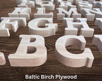 Unfinished Wood Letters – DIY Paint or Stain Wooden Alphabet – Craft Letters for Signs & Decor