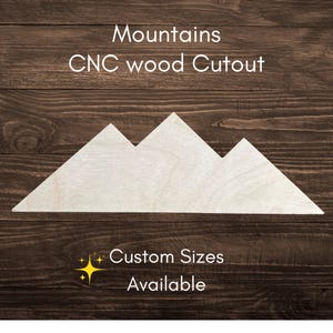Wood Mountain Cutout Shape - CNC Cut Unfinished Wood - Mountain Wall Decor - DIY Crafts - Wall Hanging - Crafter Wooden Blanks