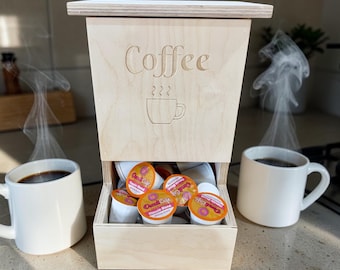 Unfinished K Cup Holder | DIY Coffee Pod Organizer | Paint or Stain Keurig Pod Storage | Farmhouse Decor