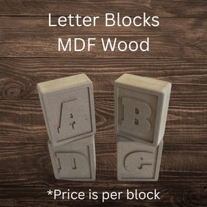 Wooden Alphabet Blocks | DIY Letter Blocks | Unfinished Wood Cubes | Craft Blocks for Kids | Crafts and Custom Projects | Nursery Room Ideas