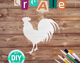 Unfinished Wood Rooster Cutout – Baltic Birch DIY Craft Shape
