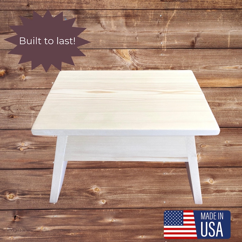 Unfinished Pine Wood Stool – Rustic DIY Craft Stool - Etsy