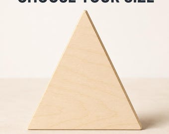 Unfinished Wood Triangle Cutout, Geometric Wall Decor Blank, Paintable Baltic Birch Craft Shape for Classroom Projects, 4–18 Inches