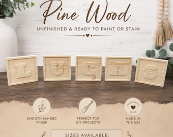 Pine Wood Wall Letters | DIY Nursery Name Decor