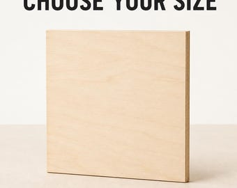 Unfinished Wood Square Cutout, DIY Farmhouse Sign Blank, Paintable Baltic Birch Craft Board for Wall Decor, 4–18 Inches