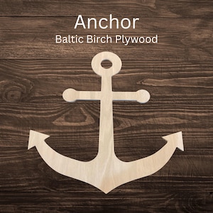 Unfinished Wood Anchor Cutout | Nautical Craft Shape for DIY | Beach Decor | Coastal Wall Art | DIY Wooden Blank | Wood Anchor Shape