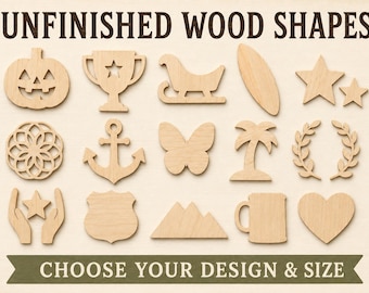 Wooden Craft Shape Cutouts | Holiday, Nature & Fun Wood Shapes | Baltic Birch DIY Paintable Wood Blanks