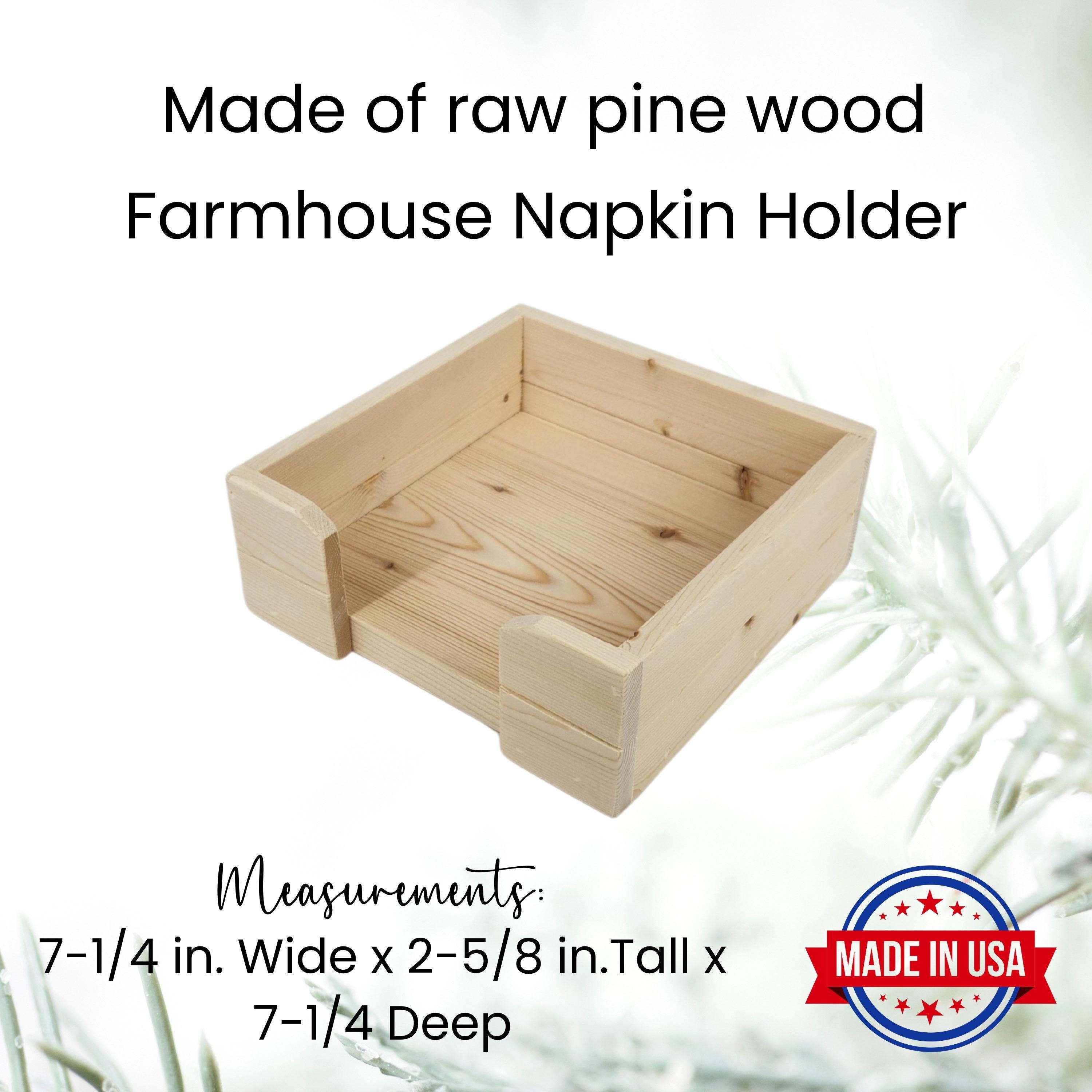 Unfinished Wooden Napkin Holder – DIY Wood Table Accessory Raw