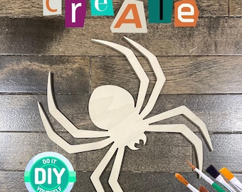 Wood Spider Cutout | Baltic Birch Halloween Craft Shape