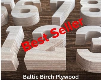 Unfinished Wood Numbers – Custom Wooden Numbers for DIY Projects - DIY Wood Crafts - Ideal for Crafting and Gifts - Name Signs