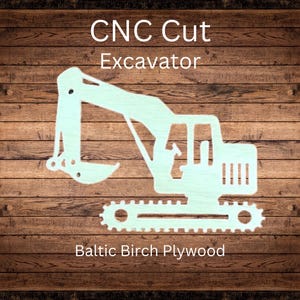 Wood Excavator Cutout - Construction Theme DIY Craft, Unfinished Wooden Shape, Perfect for DIY, Nursery Decor Wall Art, Wooden for Kids