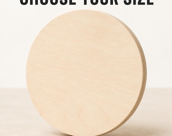 Unfinished Wood Circle Cutout, Round Sign Blank for Door Hangers, Paintable Baltic Birch Craft Shape, 4–18 Inches