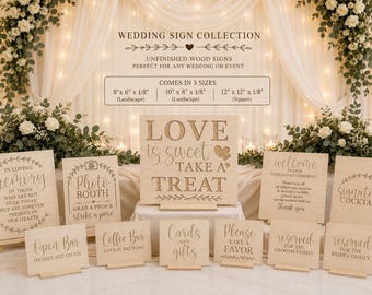 Personalized Wedding Sign | Engraved Wooden Welcome Sign | Custom Wedding Welcome Decor | Ceremony & Reception Entrance Sign