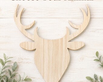 Unfinished Wood Animal Cutout, Paintable Baltic Birch Shape, Woodland Farm Safari Craft Blank, Choose Animal Size & Thickness