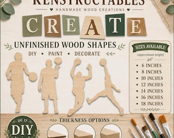 Unfinished Wood Basketball Player Cutout - DIY Sports Decor