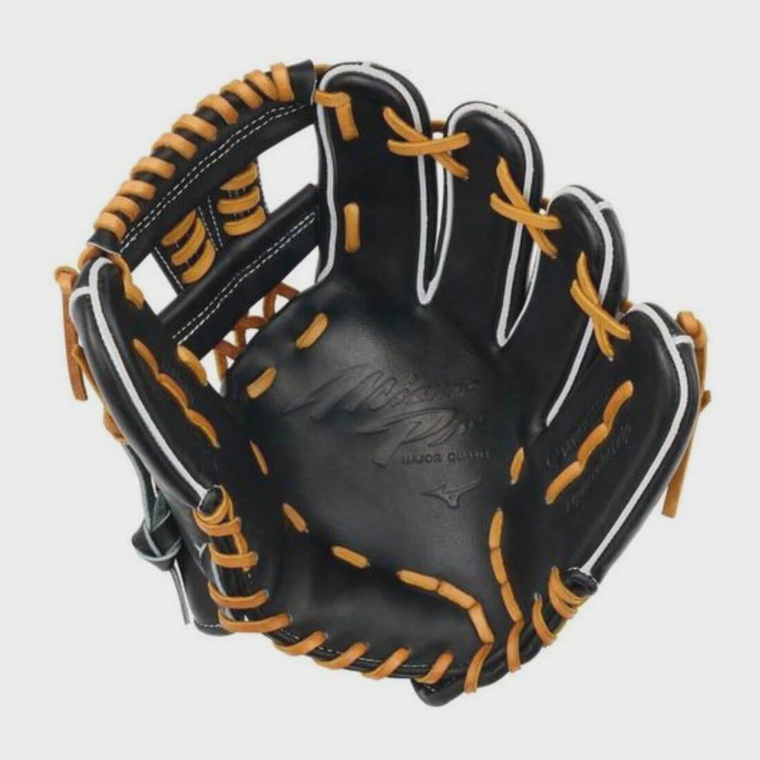 Mizuno Pro Infielder Baseball Glove: Black Leather-style, Tan