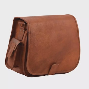Leather Camera Messenger Bag DSLR SLR Padded Case Satchel Handbag Crossbody 11&quot;