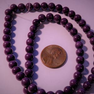 16&quot; Strand of 6mm Mt. Jade Beads: Purple