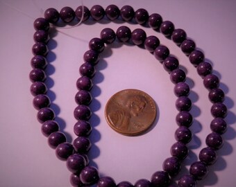 16" Strand of 6mm Mt. Jade Beads: Purple